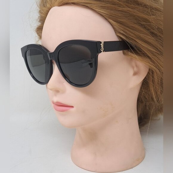 Saint Laurent Women\'s Sunglasses Black Gold YSL Temple Logo SL M29 003 52-21-140 main image 11